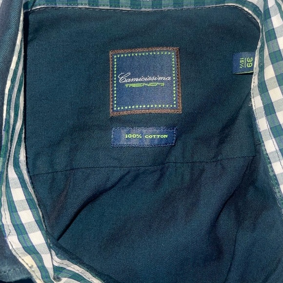 👔 2 FOR $20 👔 Camicissima Deep Green Men’s Dress Shirt - Picture 6 of 8